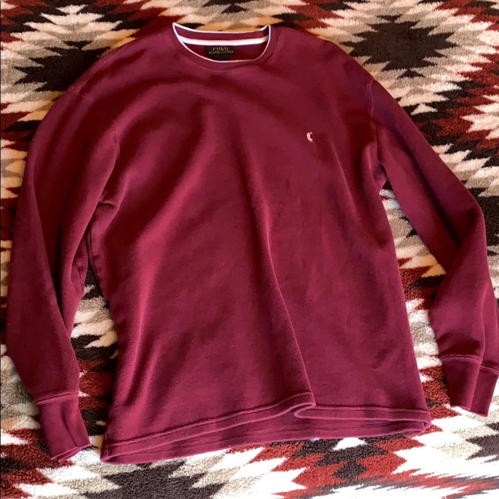 mens polo ralph lauren sweater/pullover maroon red